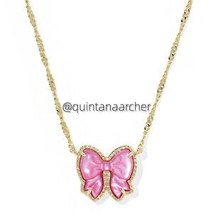 Haley Bow Gold Short Pendant Necklace